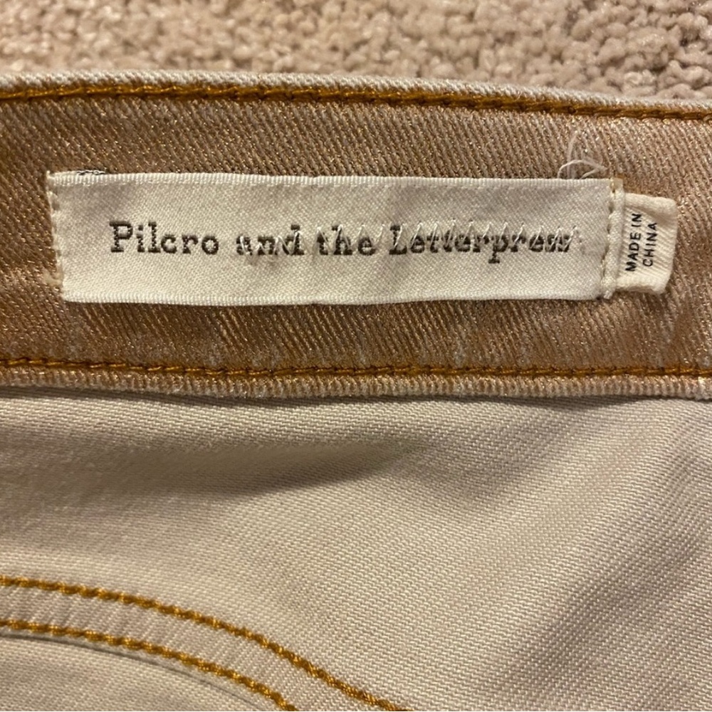 Pilcro and the Letterpress Gold Flare Wide Leg Jeans - Picture 4 of 6